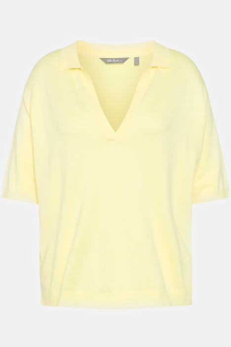 Poloshirt, Oversized, Polokragen, Halbarm