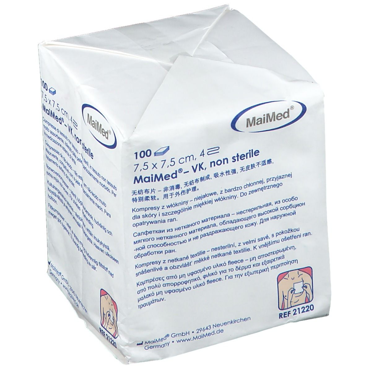 MaiMed® Vlieskompressen 7,5 x 7,5 cm unsteril