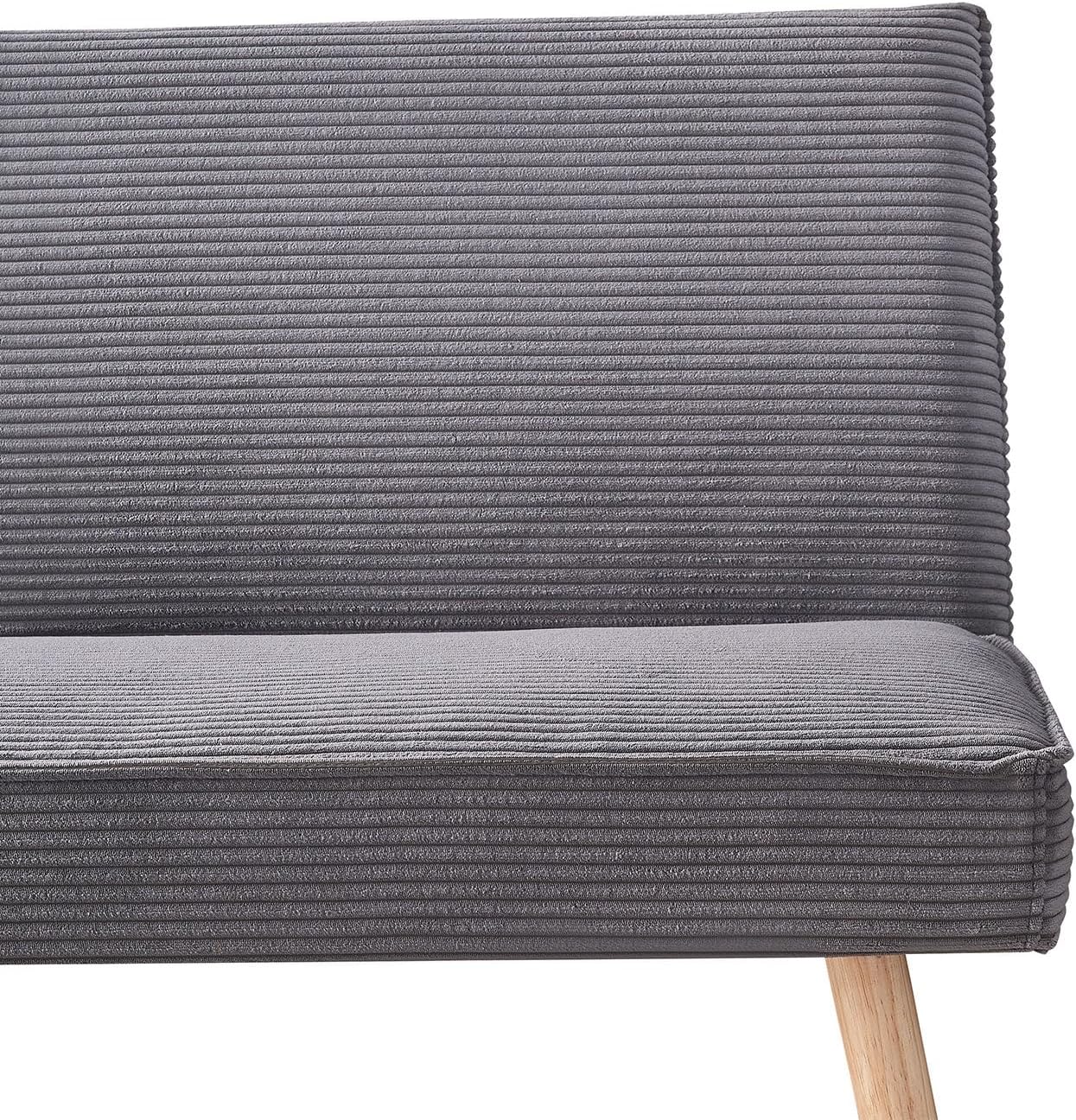 B&D home Sitzbank Paul, Kord Stoff Esszimmerbank 120cm gepolstert Holzbank für Esszimmer, Flur, Garderobe mit Massivholzbeinen, skandinivisch modern Design, Anthrazit, 11309-120-ANTR