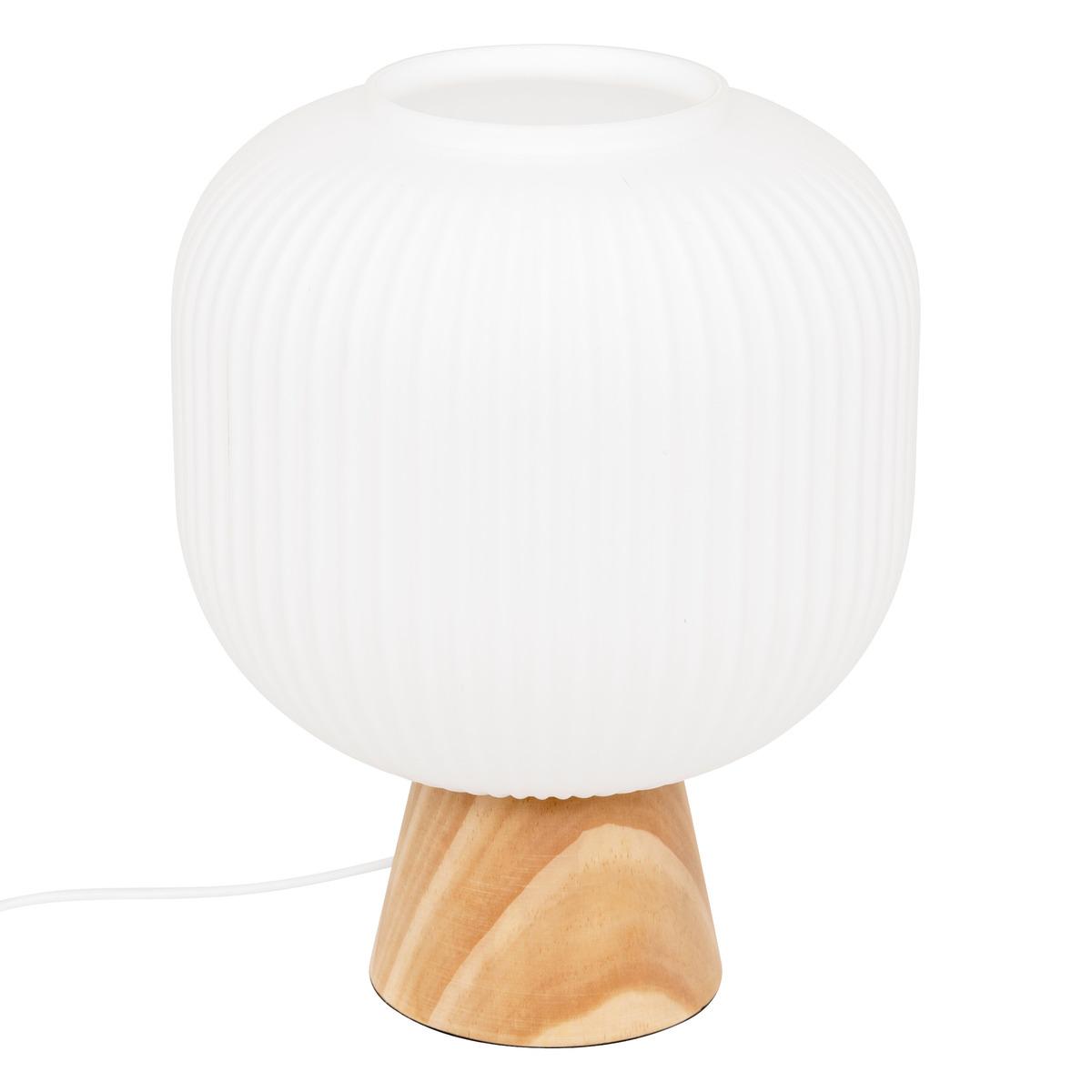 LAMPE VERRE TRAVIS BLANC H.25CM