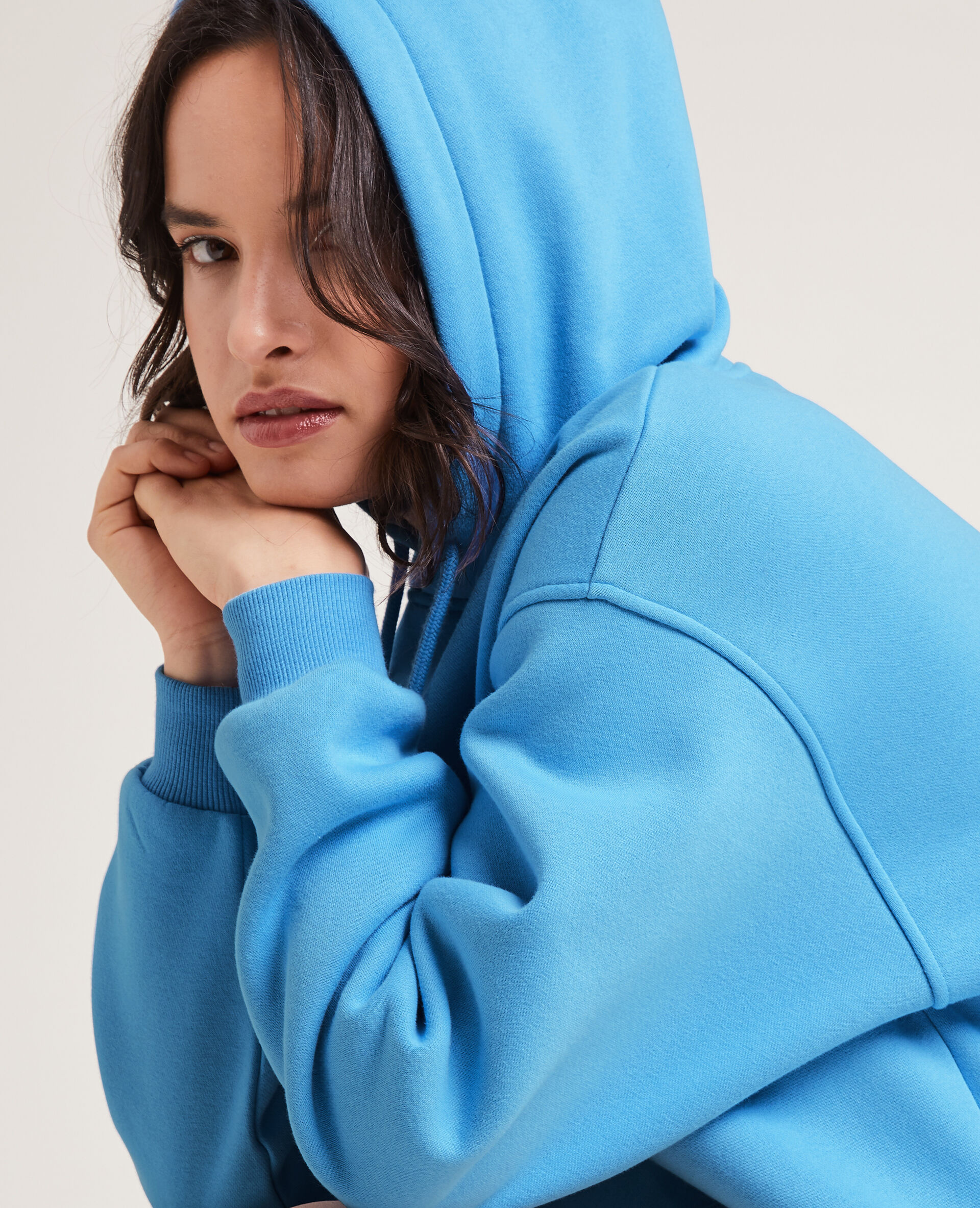 Sweat capuche - Bleu clair