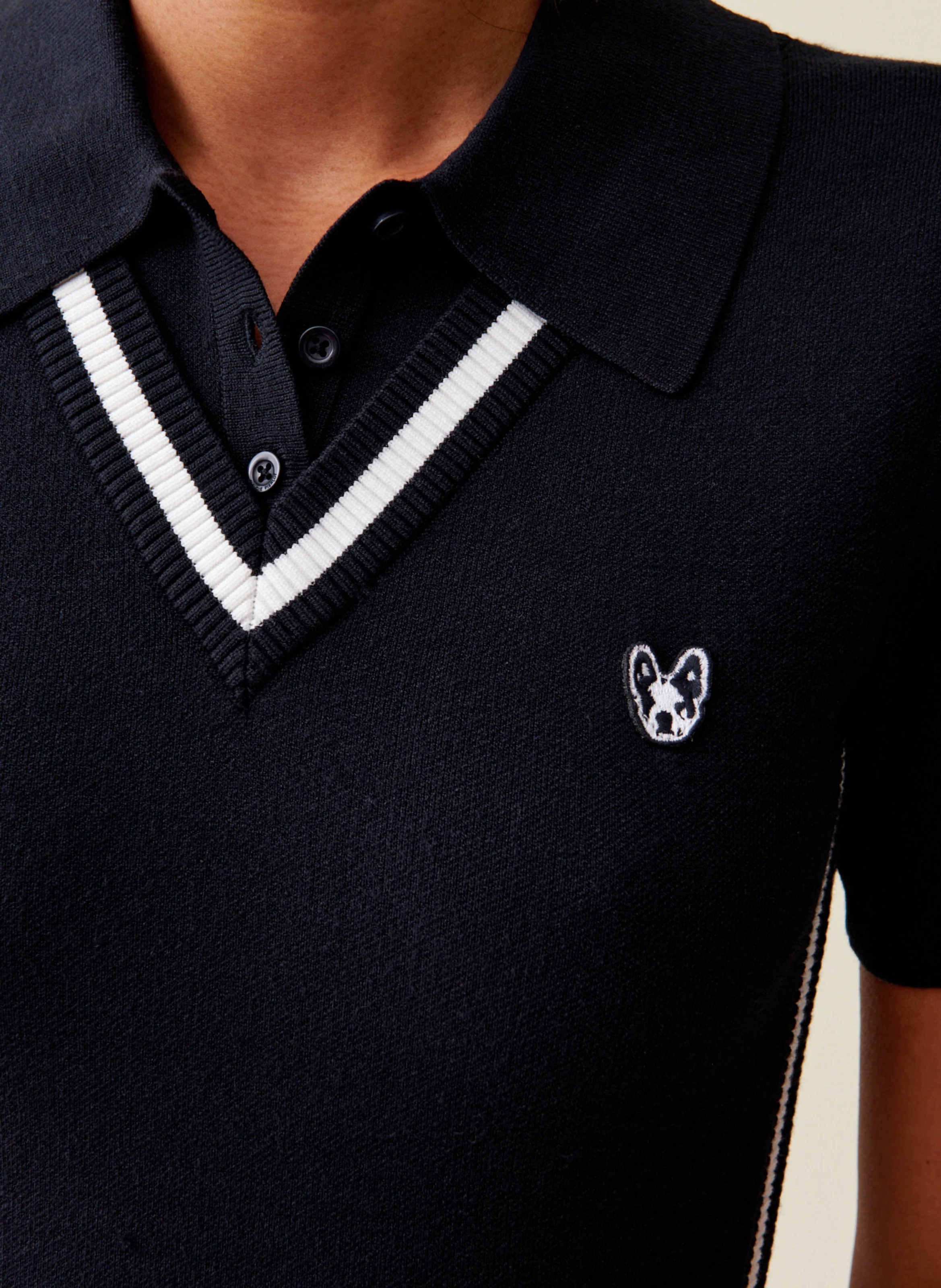 Robe polo courte slim en maille | Multicolore