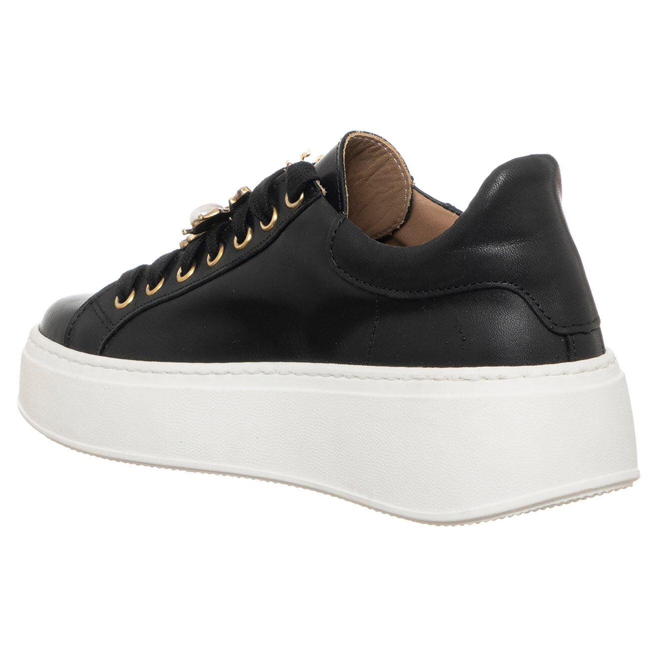 Loretta Pettinari Sneakers en Cuir Gabrielle noires