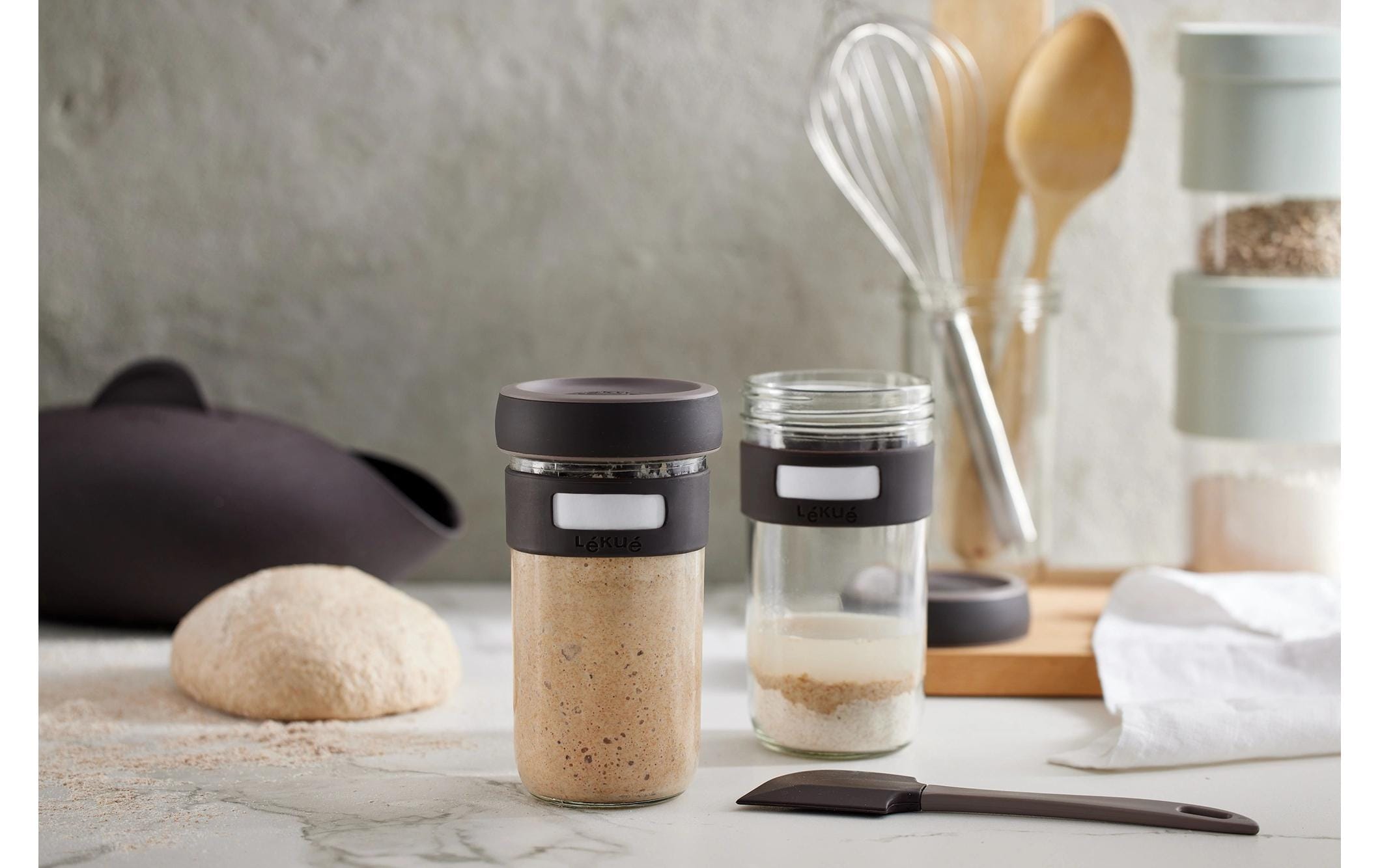 Sauerteigglas 0.7 l, Glas, 2 StückSauerteig-Starter-Kit