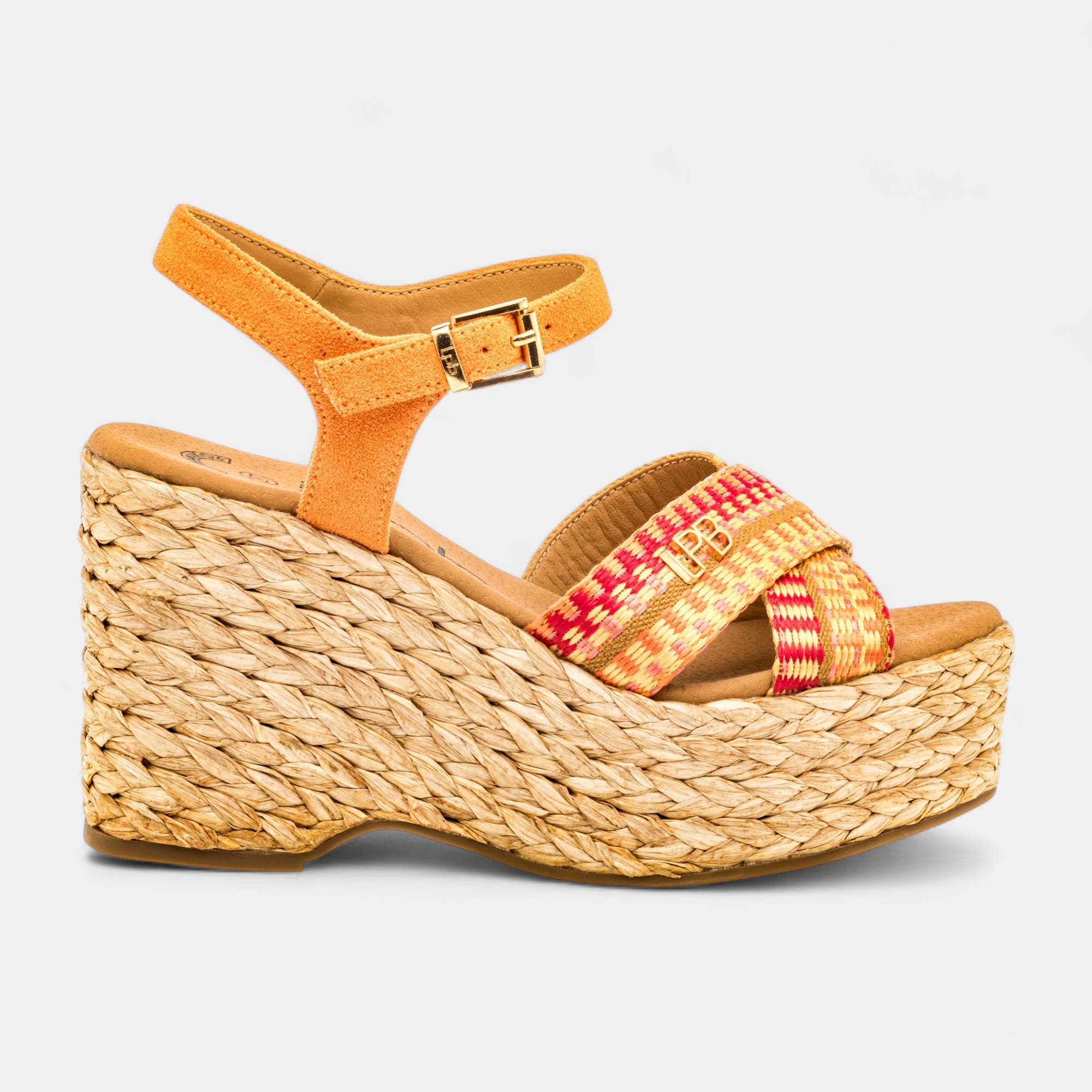 Sandales à talon compensé Femme orange