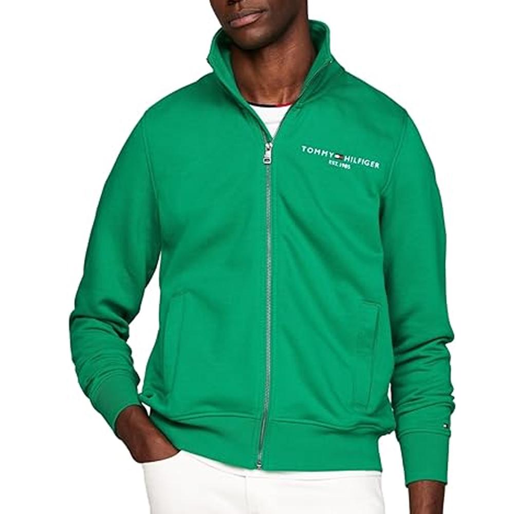 Tommy Hilfiger Sweat Zippé Vert Homme Tommy Hilfiger Logo Zip