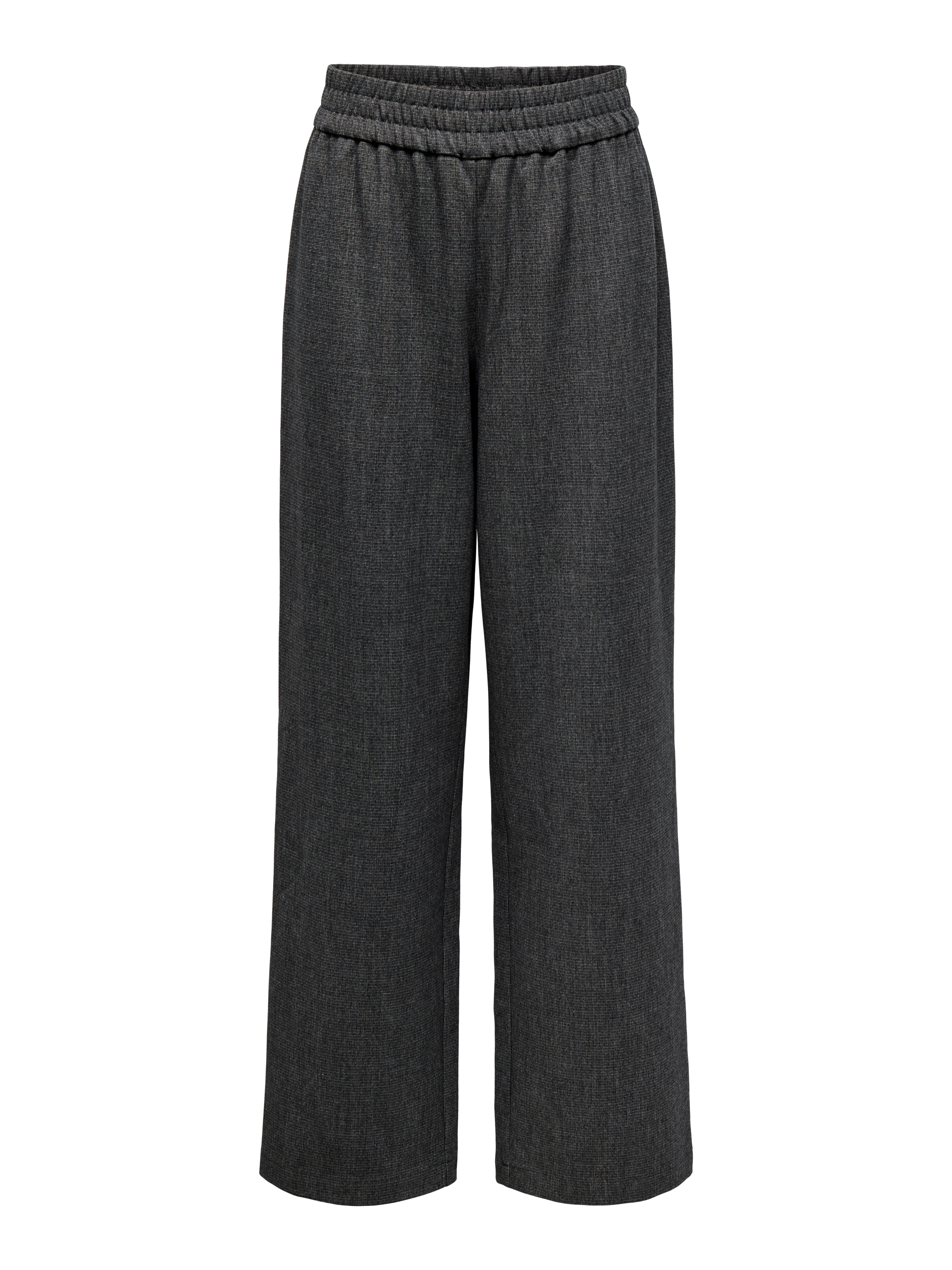ONLELISE Mittlere Taille Normal geschnitten Hose mit weitem Beinschnitt Dark Grey Melange