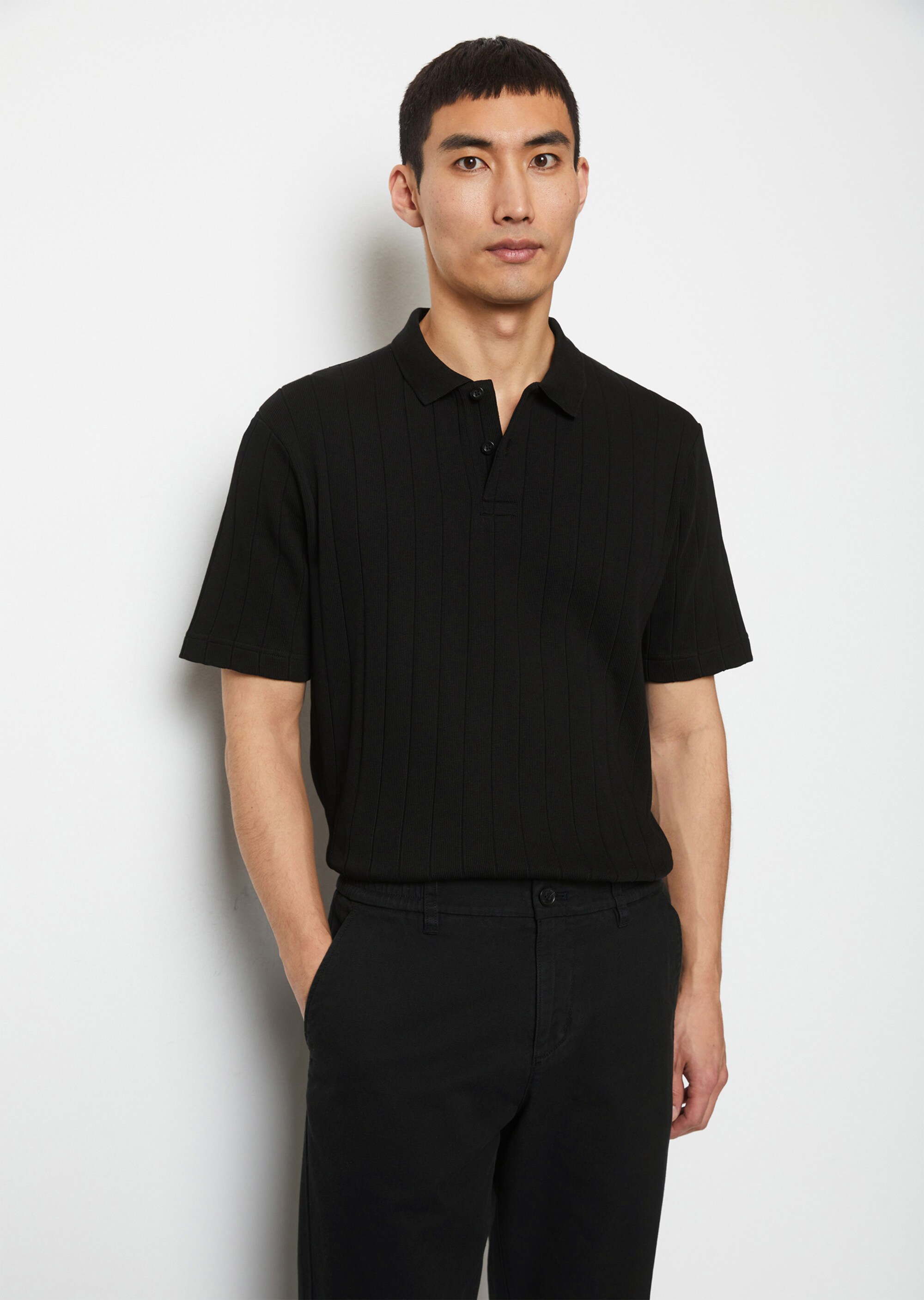 Poloshirt regular mit breiter Rippstruktur