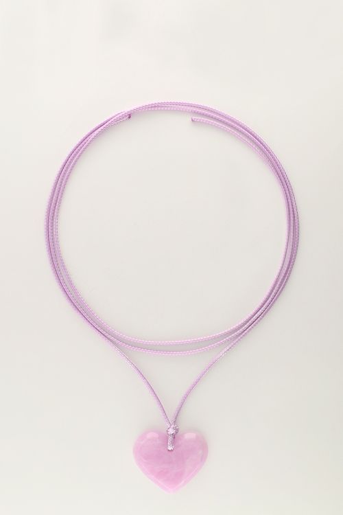 Ocean lila koord ketting met hart