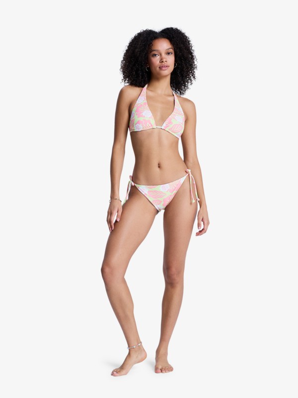 Hibiscus Hype RV Tiki Tri Haut de bikini triangle Vert Femme