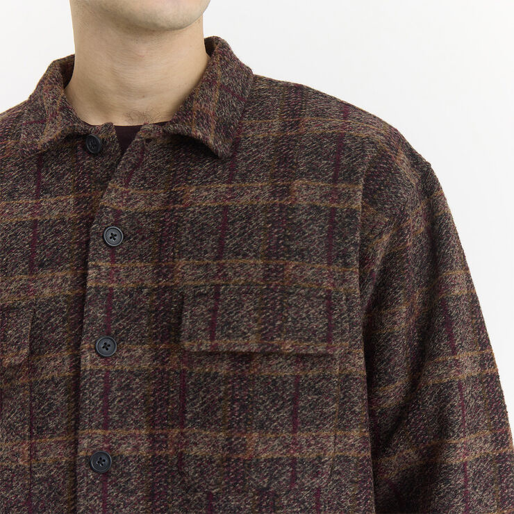 By Garment Makers Lennox Wool Overshirt Wood - Recycled Ebony brown