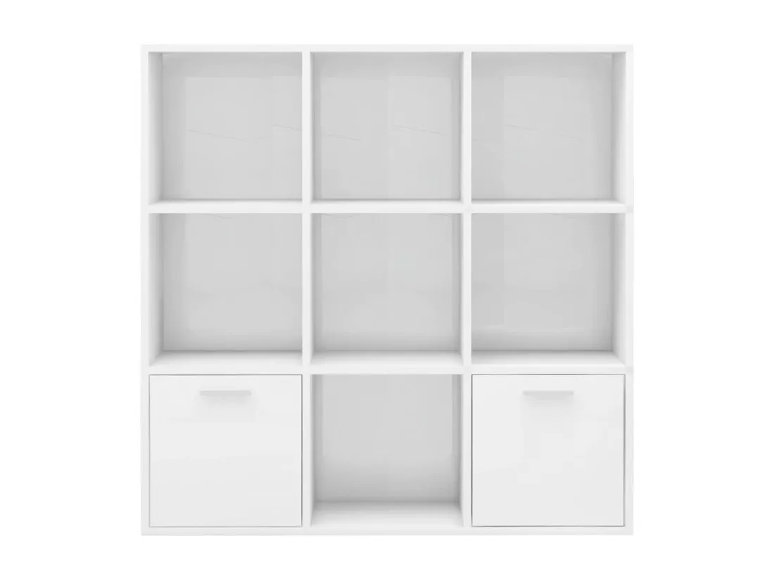 Bibliothèque Blanc brillant 98x30x98 cm Aggloméré