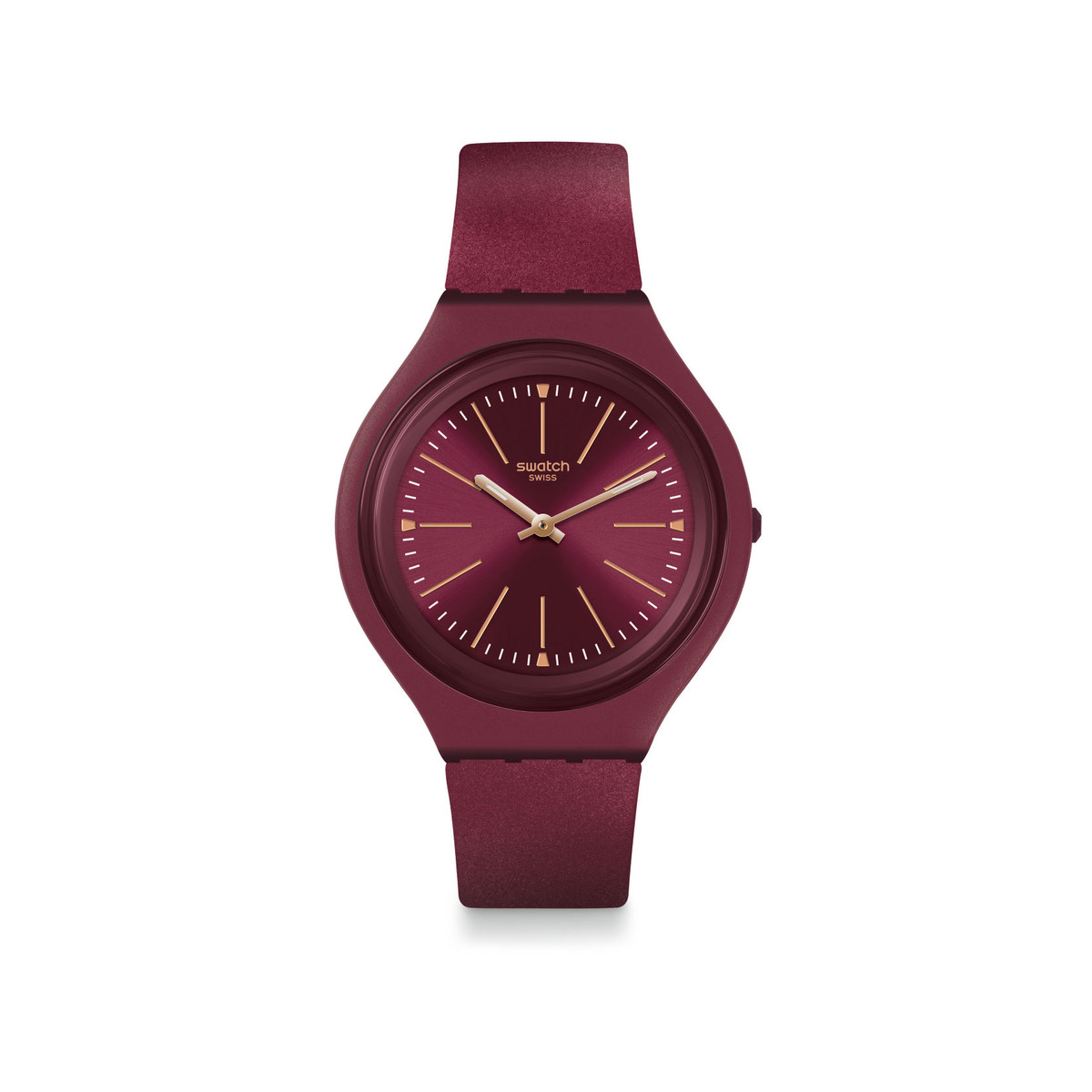 Montre Swatch mixte plastique et silicone rouge