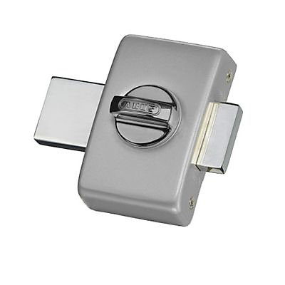 Verrou à bouton avec cylindre 40 mm satin chromé