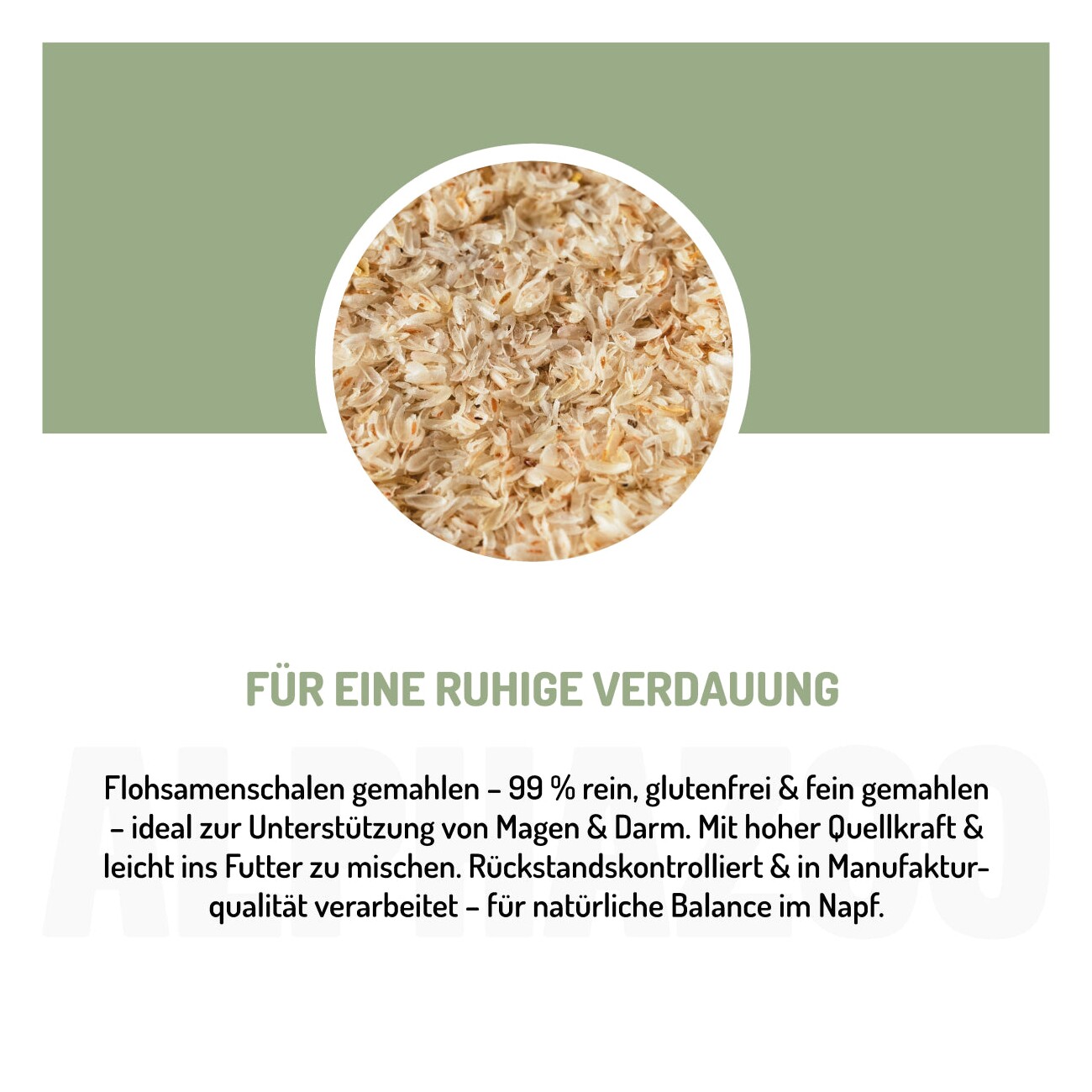 ALPHAZOO Flohsamenschalen gemahlen für Hunde und Katzen 300 g