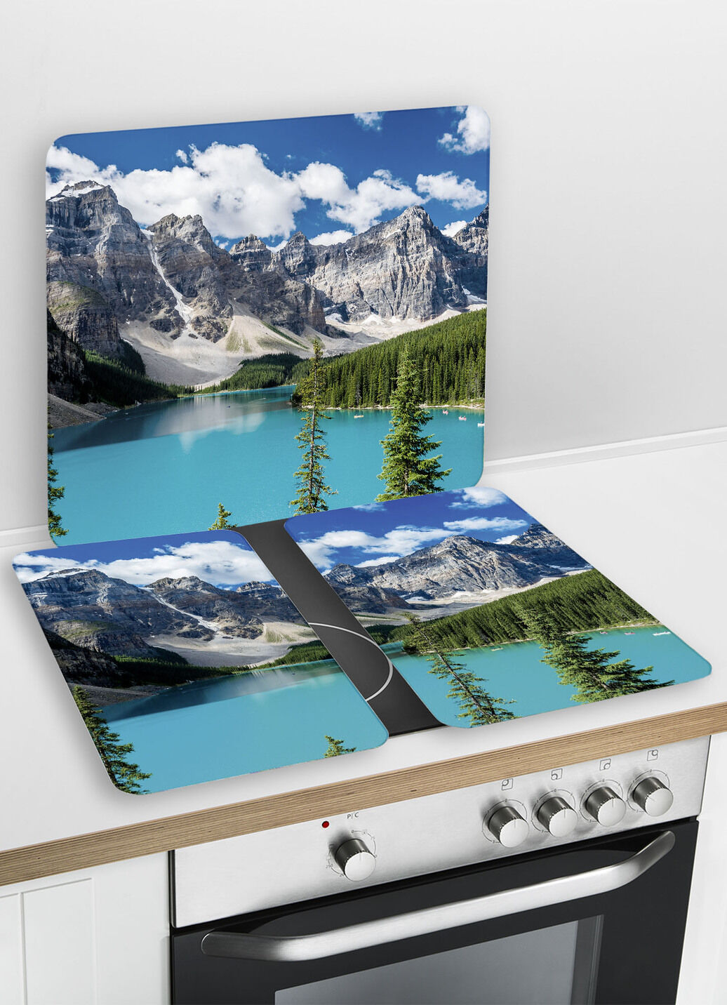 Herdabdeckplatten Bergsee, 2er-Set