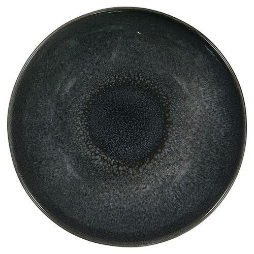 assiette creuse Porto émail réactif noir 23cm