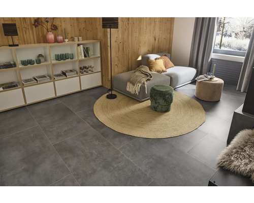 MIRAVA porseleinen wand- en vloertegel MANHATTAN Antraciet 60 x 120 x 0,9 cm mat gerectificeerd