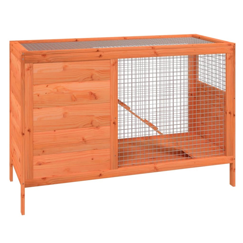 Clapier marron 103x44x69,5 cm bois de pin massif