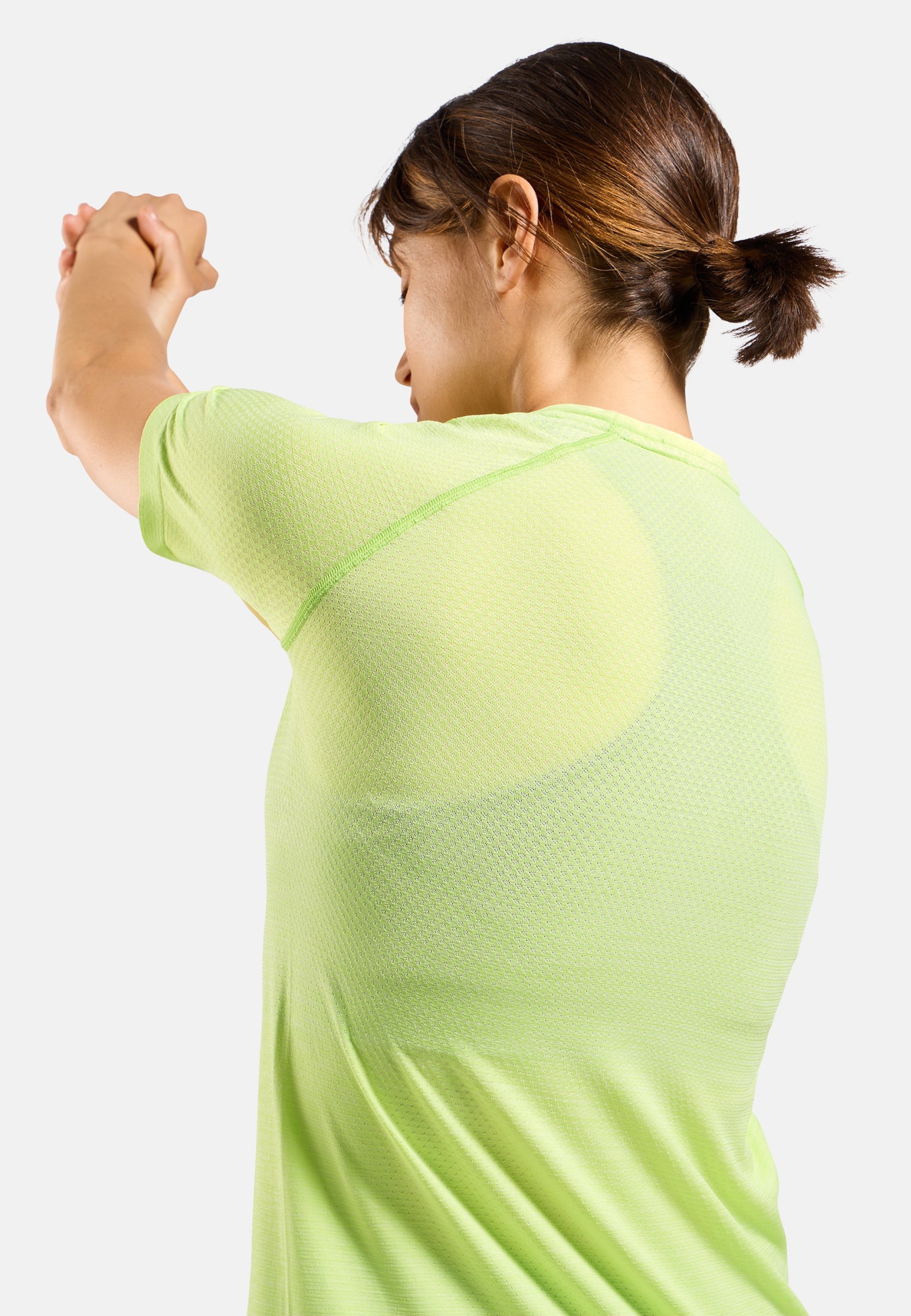 Essentials Seamless Laufshirt in shadow lime melange