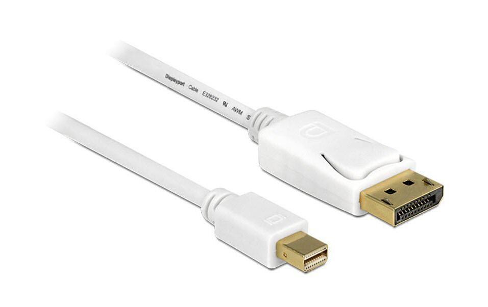 Kabel Mini-DisplayPort – DisplayPort, 1 m 4K 60 HzMini Displayport 1.2 Stecker zu Displayport Stecker, 50 cm, weiss