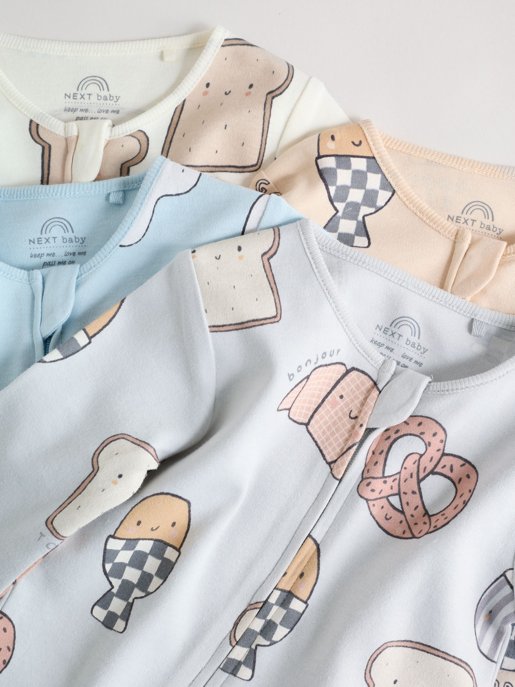 Mineraalkleurig - 4 Pack Baby-pyjama's met tweewegrits (0mnd -2jr)