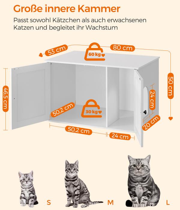 Feandrea Katzenklo-Schrank mit Türen, ca.