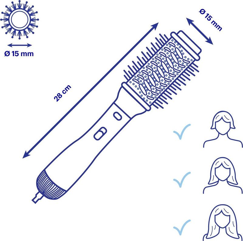 Babyliss PRO Krulborstel - Zwart - 15 mm - Keramisch - 180°C