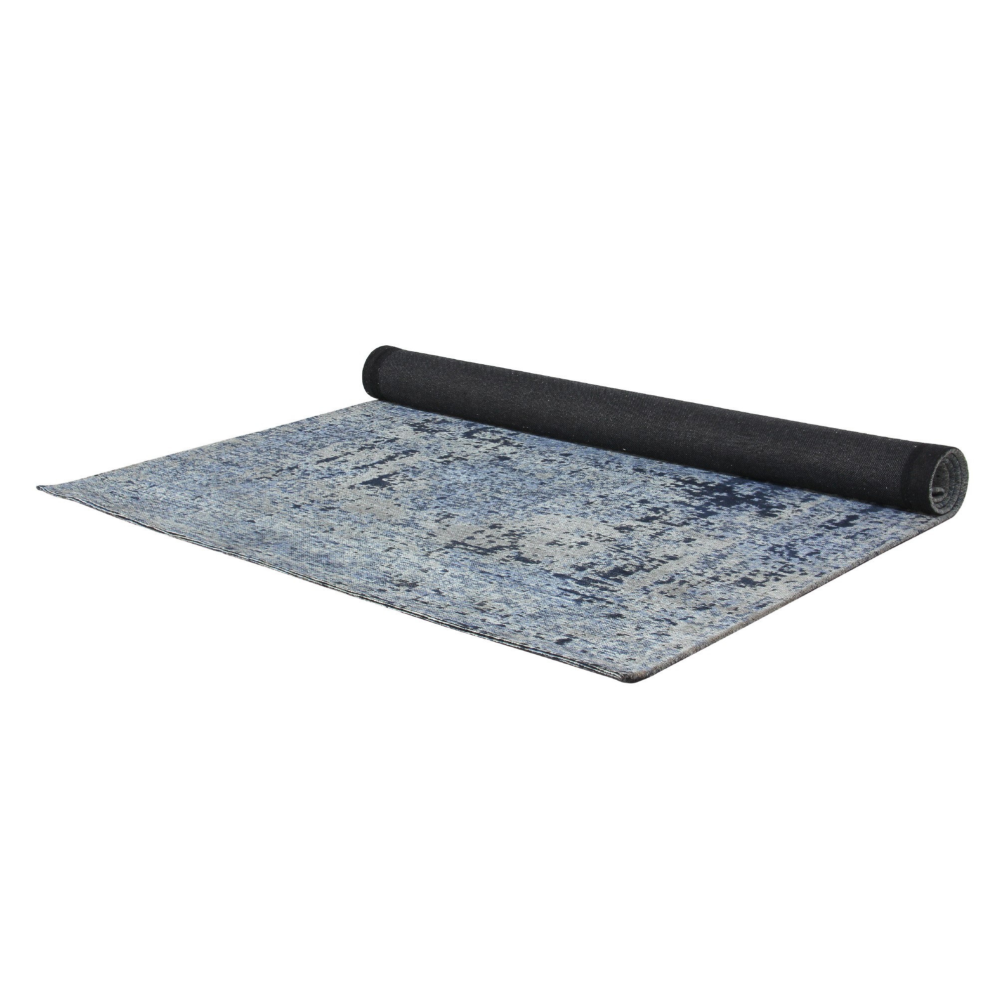 Teppich 'Woven', blau, cremeweiß, T 140 cm, B 200 cm von fischer's lagerhaus