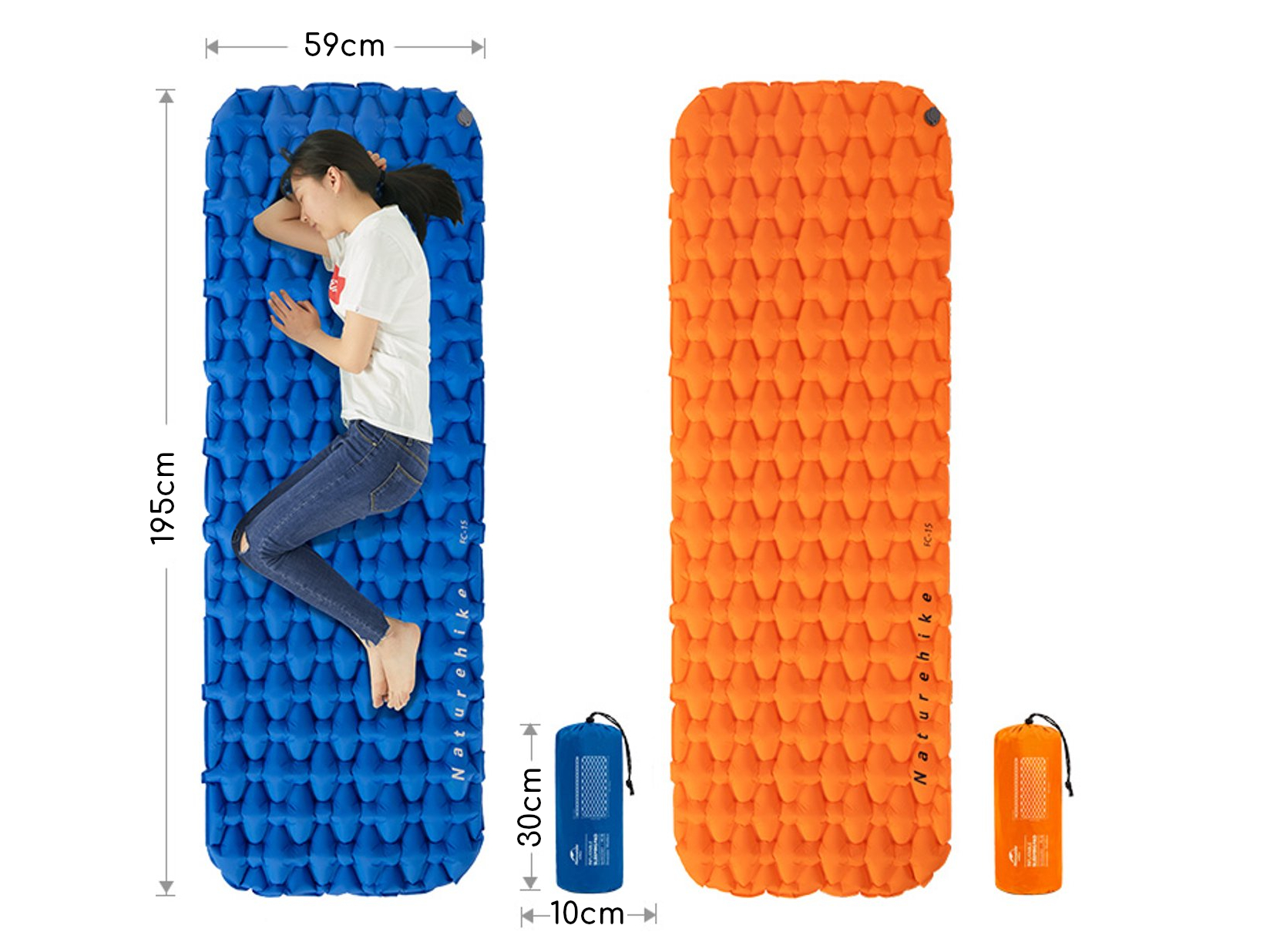 Naturehike 195 x 59 cm luchtbed - blue