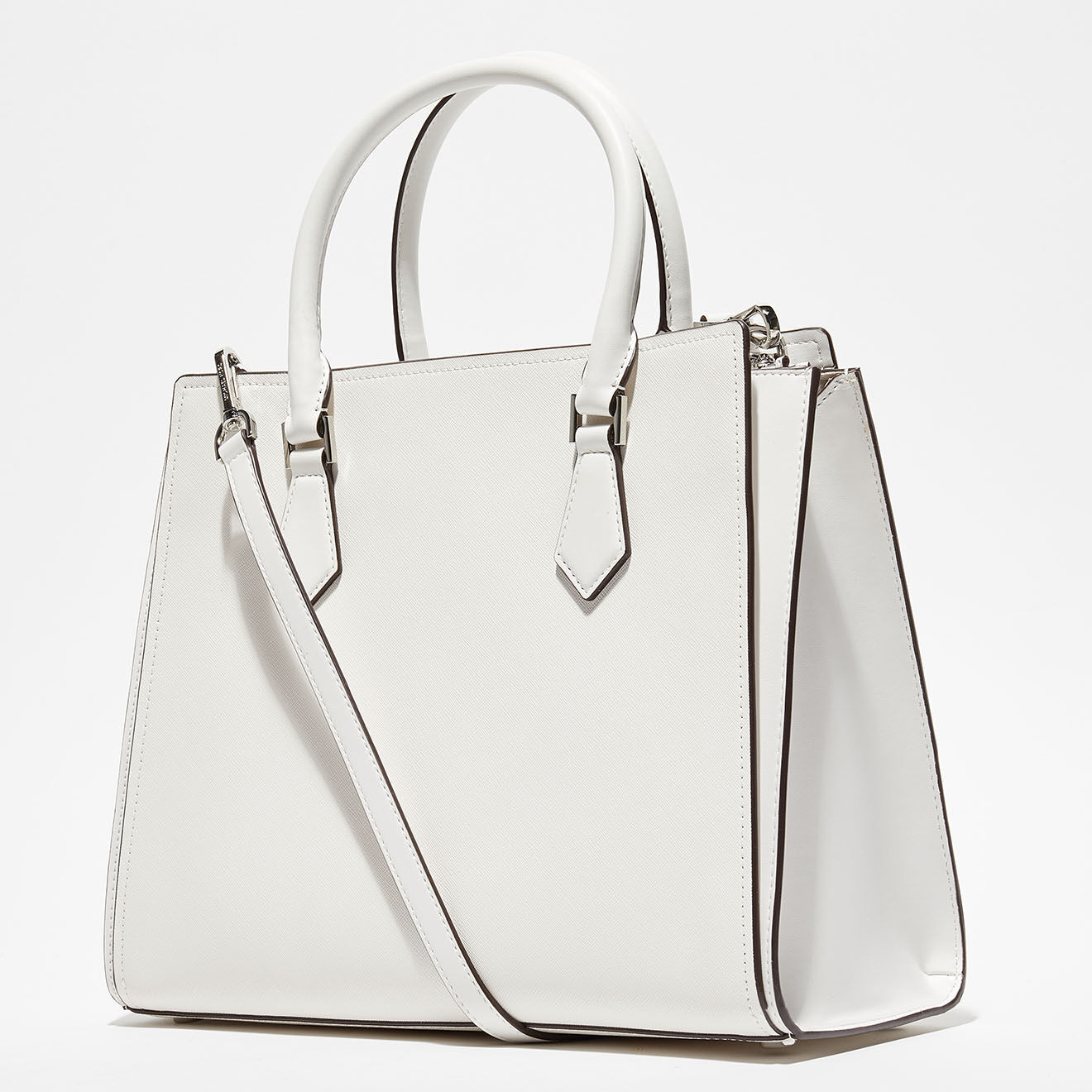 Michael Kors Sac à main en Cuir zippé Hope blanc - 34x25x13 cm
