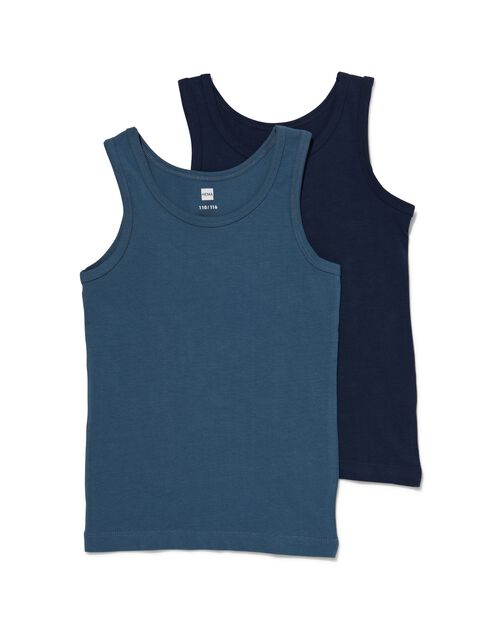 2 débardeurs garçon bleu foncé
