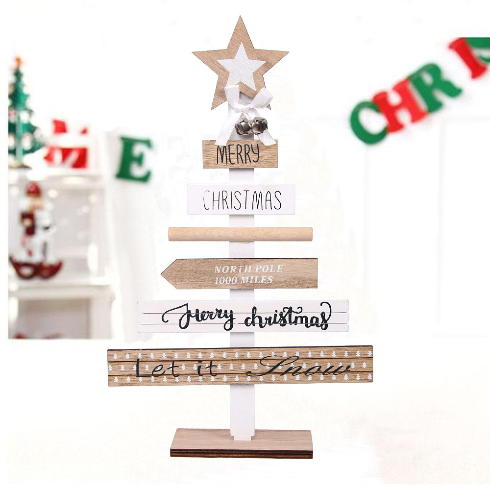 (36x22.5cm) Holz Deko Aufsteller Weihnachts Tischdekoration - Christbaum