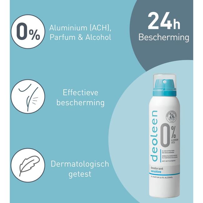 Deoleen Sensitive Aerosol 0% Aluminium Deodorant Spray 150 ML