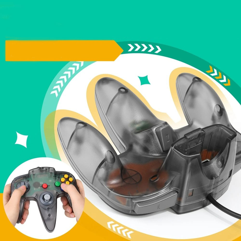 Nintendo N64 Gamepad Gaming Controller - Schwarz Transparent