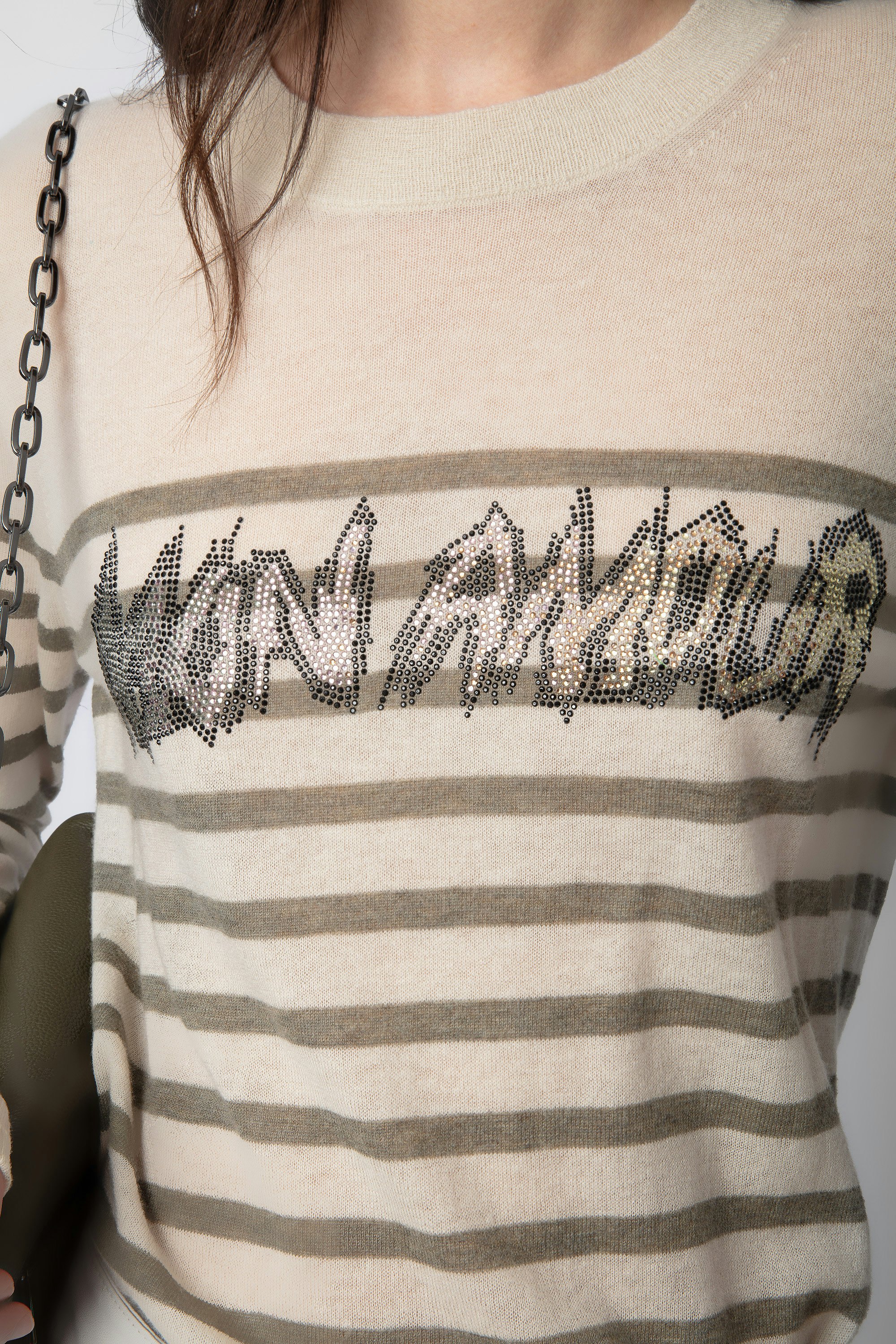 Pull Source Mon Amour Strass Cachemire