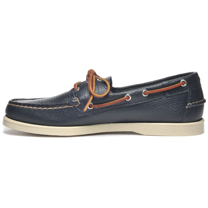DOCKSIDES PORTLAND MARTELLATO Blue Navy-Chaussures bateau pour homme en cuir Portland