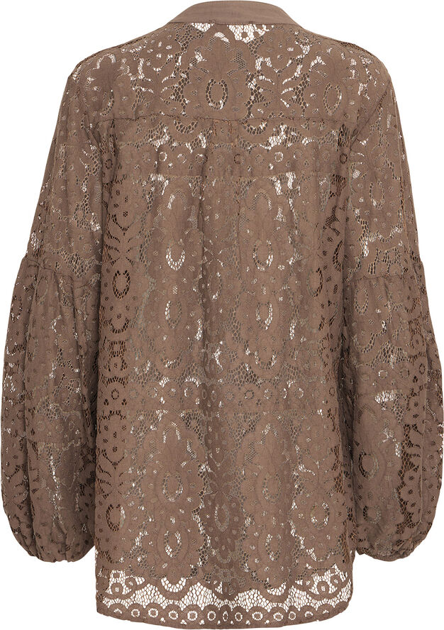 Sorbet SBCELESTE LACE SHIRT Chocolate brown