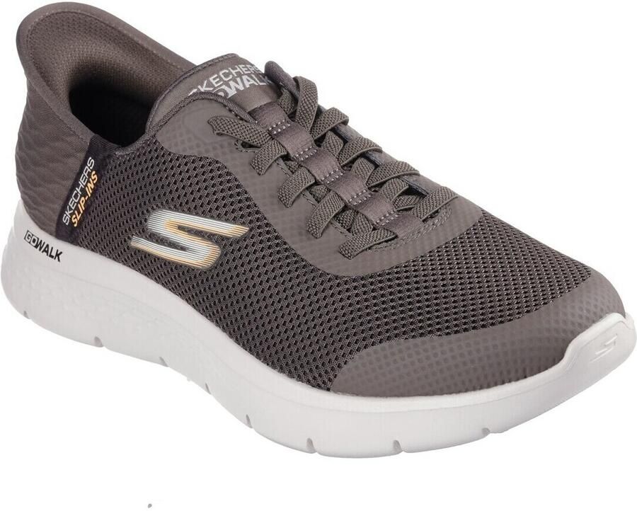 Skechers Slip-ins Go Walk Flex Hands Up Heren Instappers Bruin