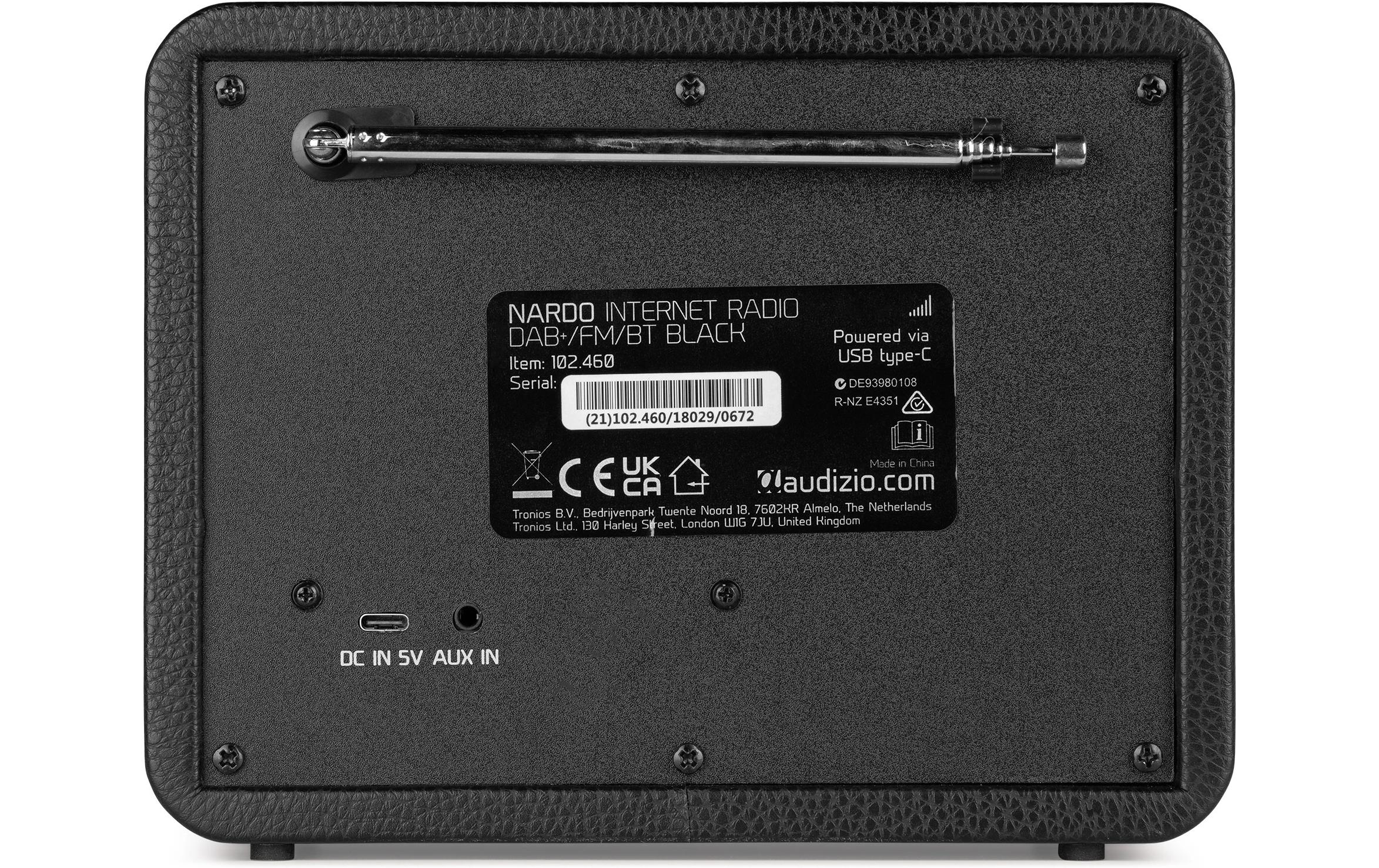 Internet Radio Nardo Schwarz<br>Kompaktes WLAN- und DAB+-Radio