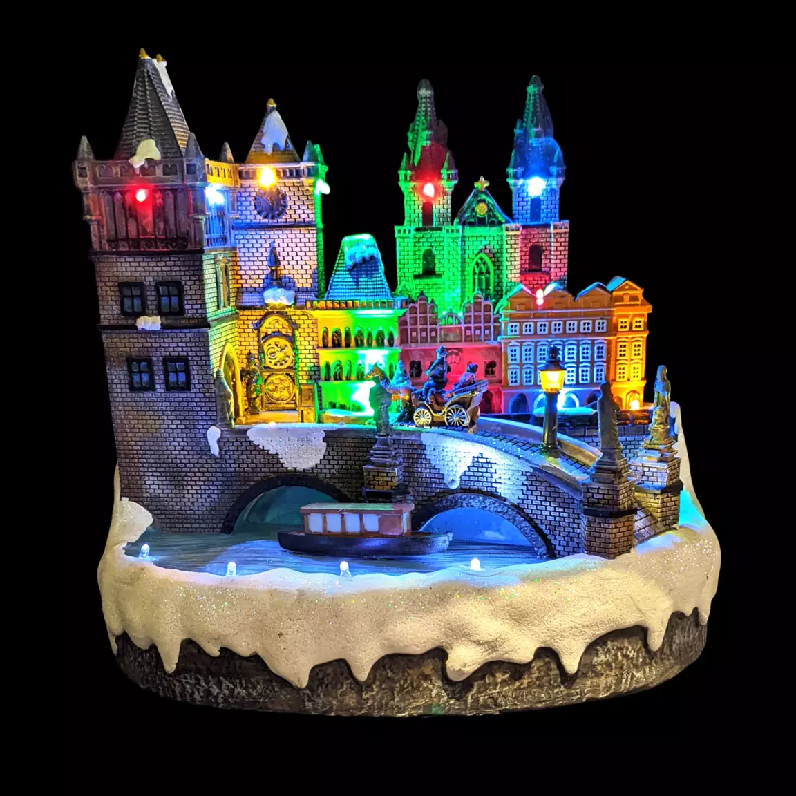 Scène de vie illuminée et musicale Prague