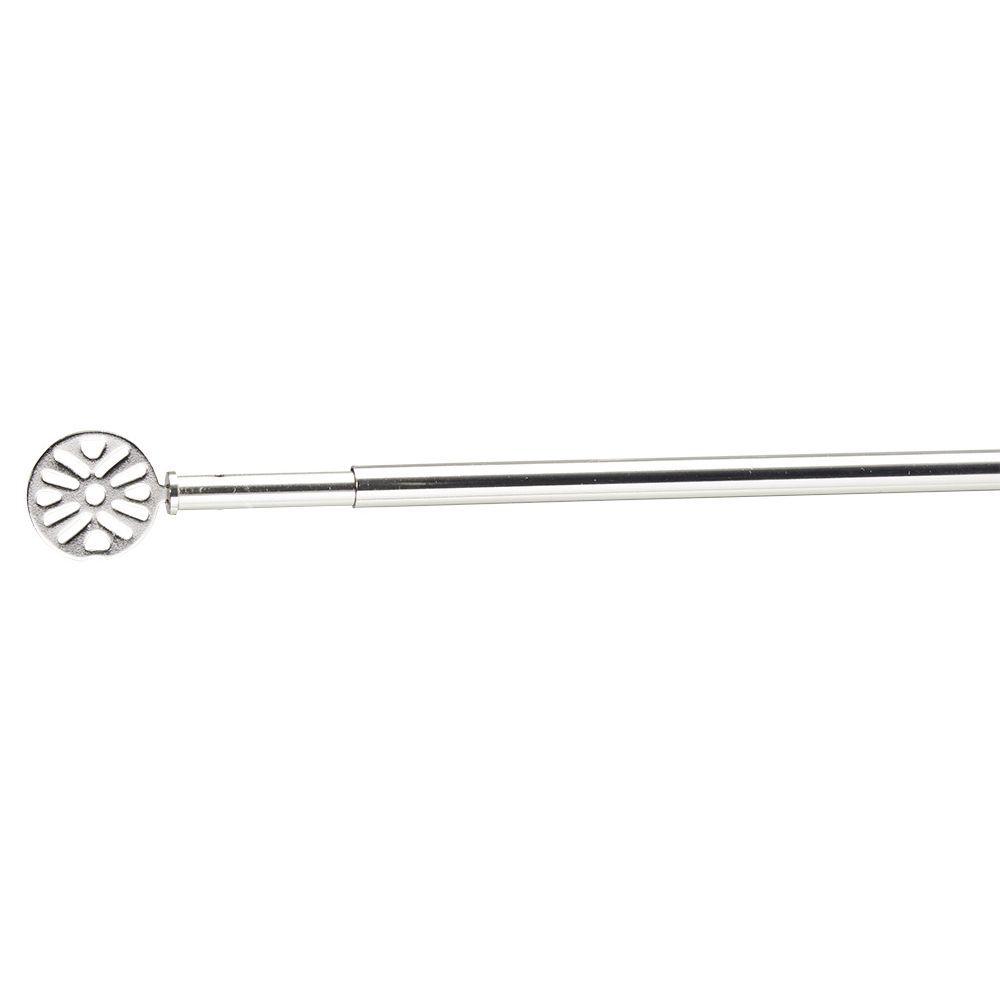 Tringle extensible vitrage décor bilboa gris chromé brossé L40/60cm