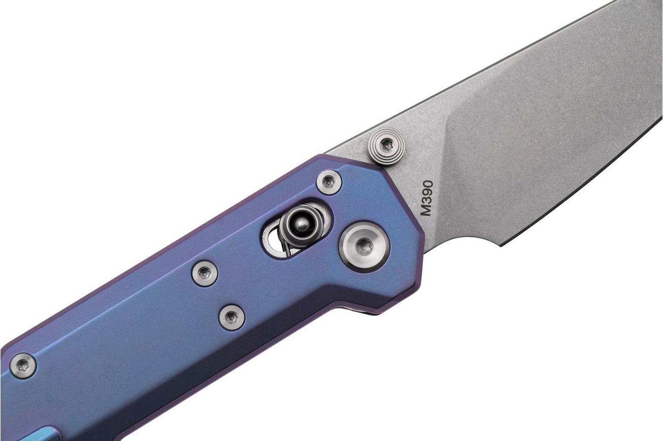 NOC Knives Dark Feather MT-2702 Stonewashed M390, Purple Titanium, zakmes