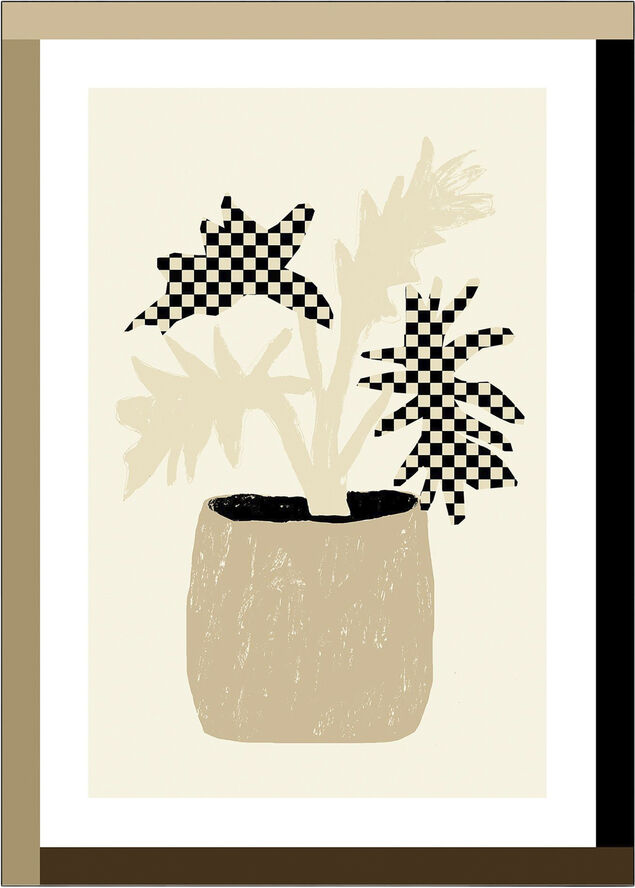 Poster & Frame Checkmate Plant Flerfarvet