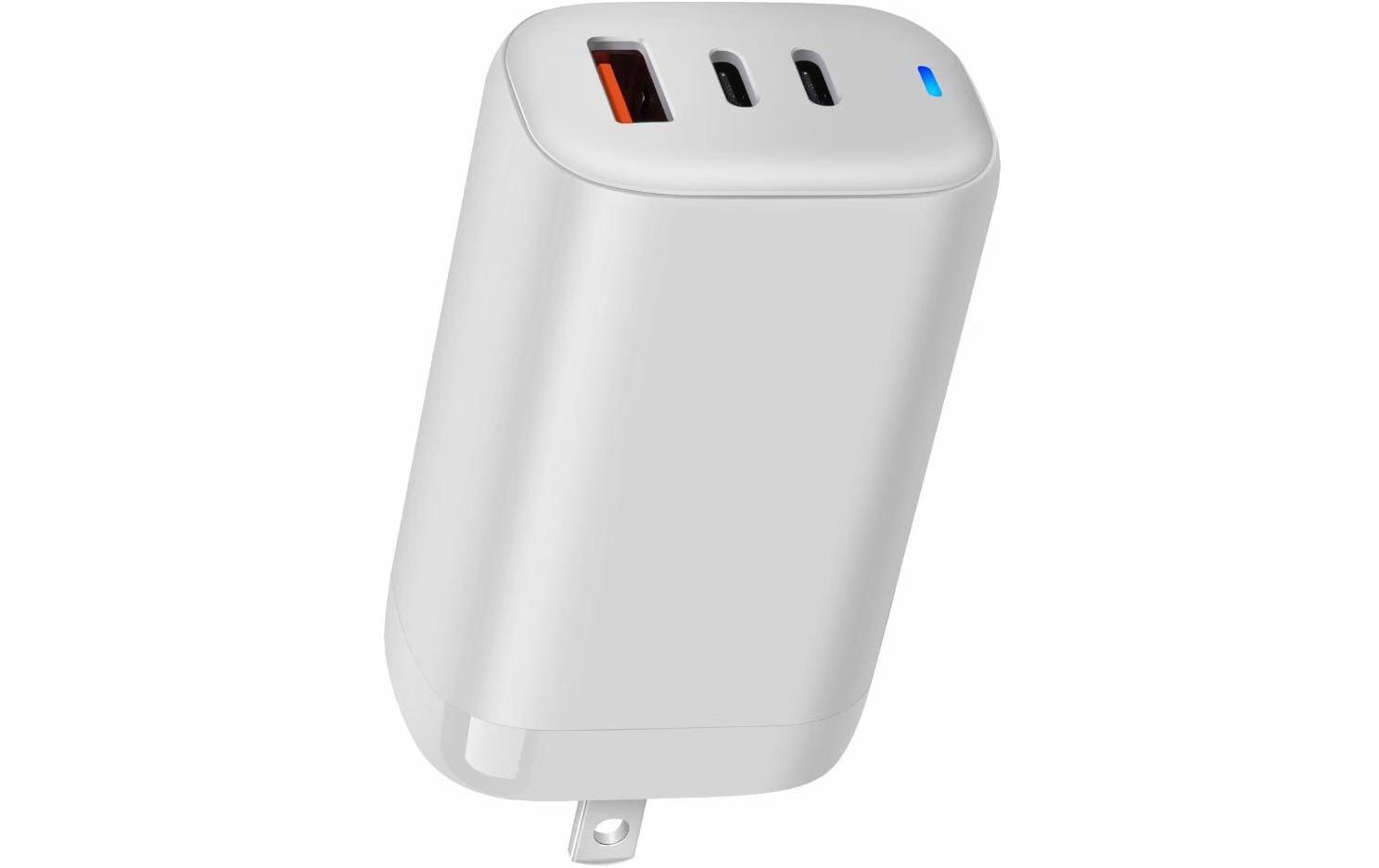 USB-Wandladegerät GaN 65W inkl. Reiseadapter (UK+USA)Schnellladefähiges Ladegerät mit USB-C und USB-A Ports