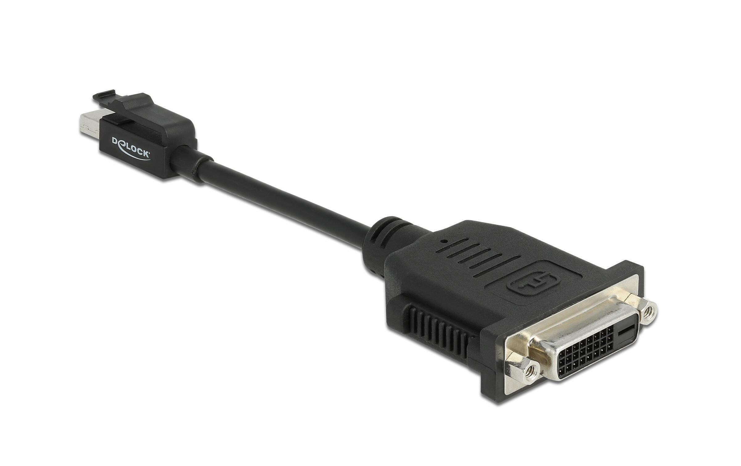 Adapter Mini-DisplayPort – DVI-D 1080p/60Hz, EinrastfunktionDelock Mini DisplayPort 1.1 zu DVI Adapter mit Einrastfunktion Passiv