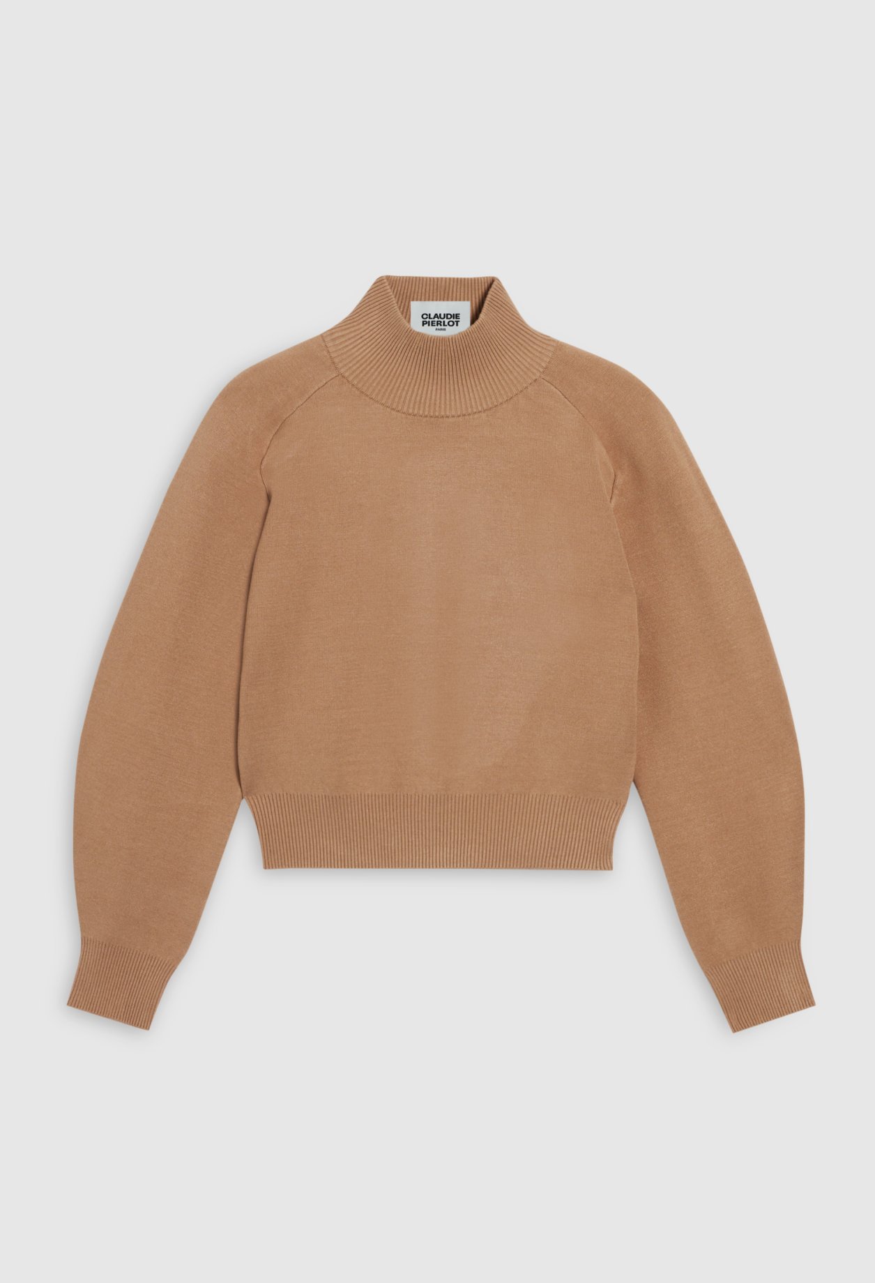 Pull &agrave; manches volumineuses beige