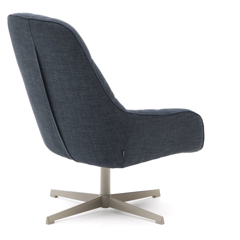 Fauteuil pivotant Jaspe bleu et métal gris