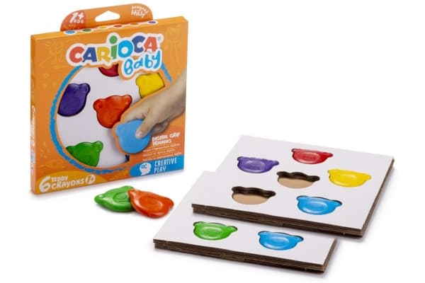 Carioca Teddy BABY, 6 stykker, Blå, Grønn, Oransje, Rød, Fiolett, Gult, 1 år, Gutt/Jente, Hengende boks, Motor skills training