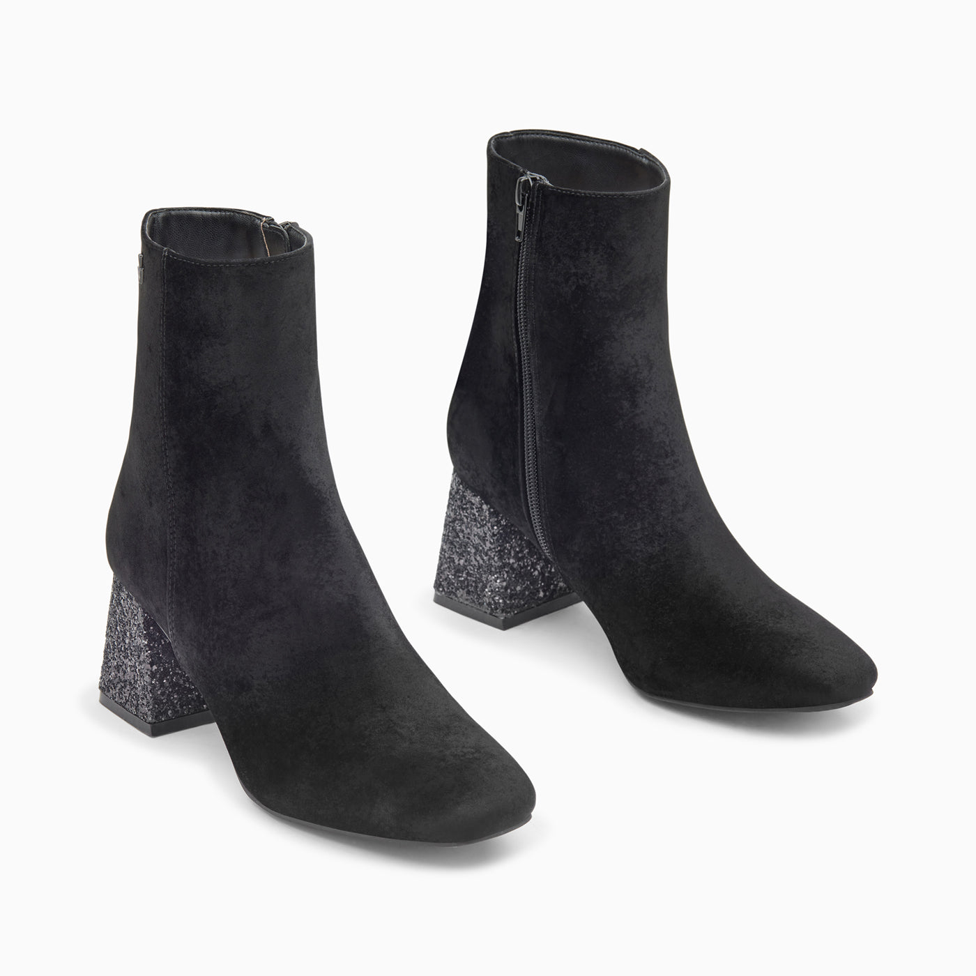 Bottines-Bottines New York noires à talon pailleté